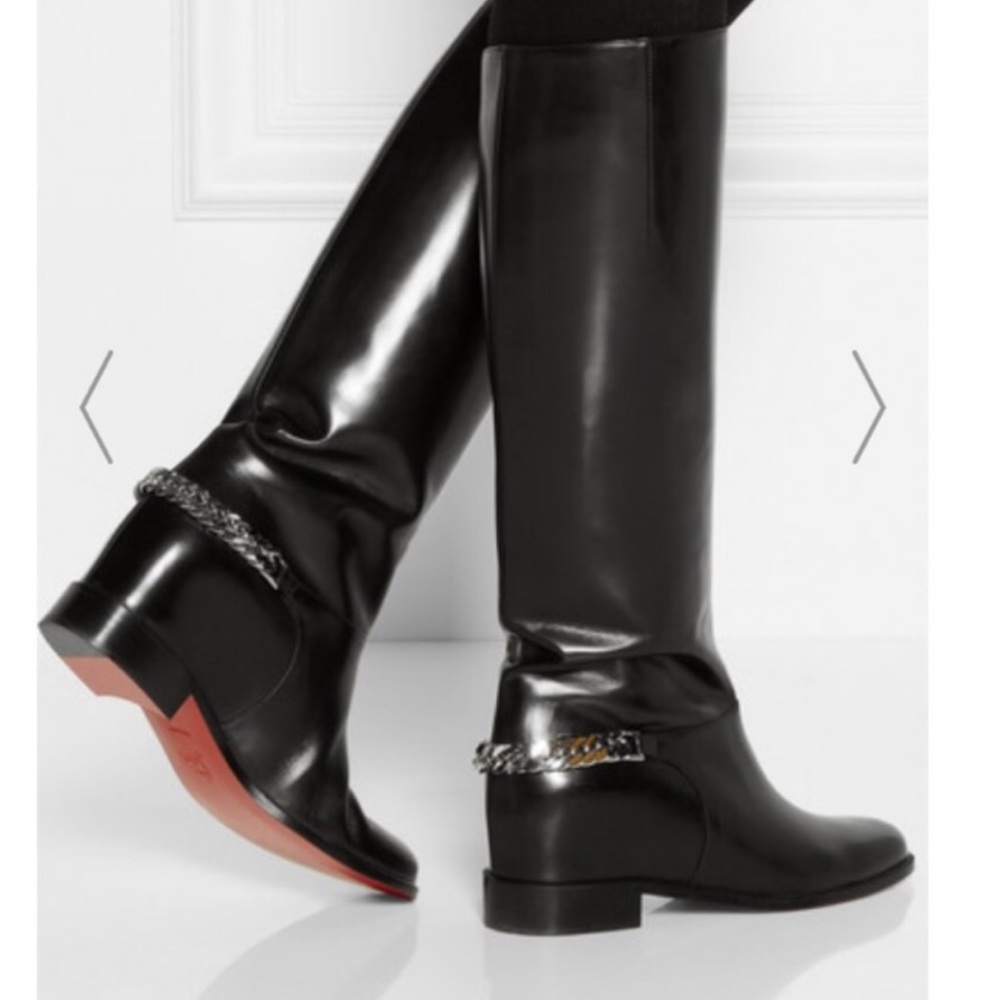 Christian Louboutin Cate Calfskin Chain Boots